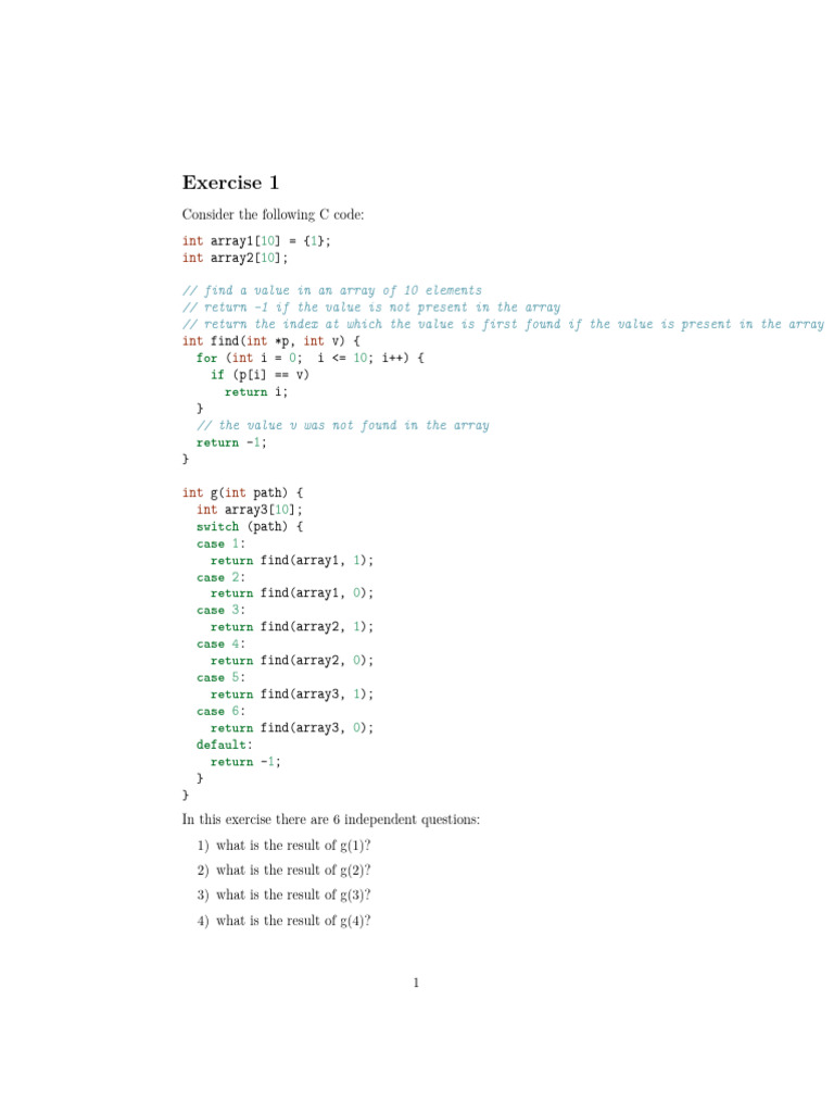 C Code Exercises and Bug Analysis | PDF