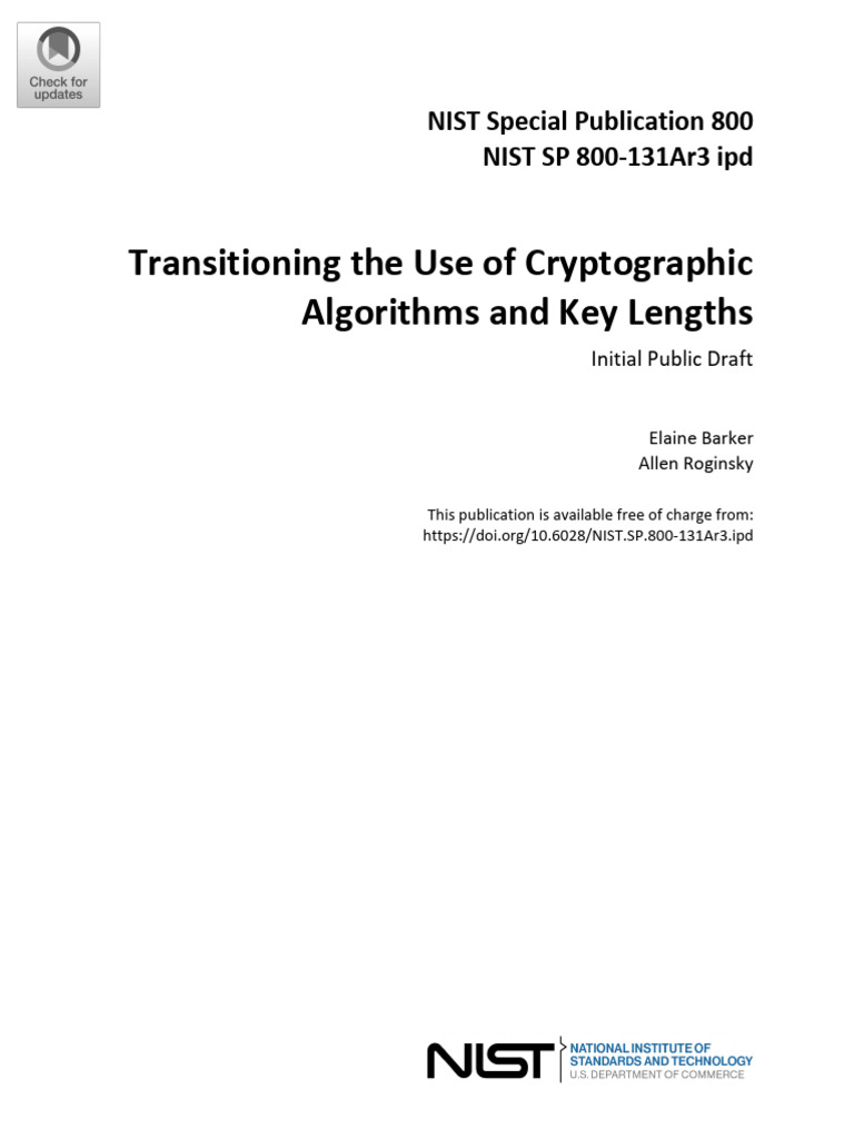 Cryptographic Algorithms Key Lengths 1729983960 | PDF | Cryptography |  Encryption
