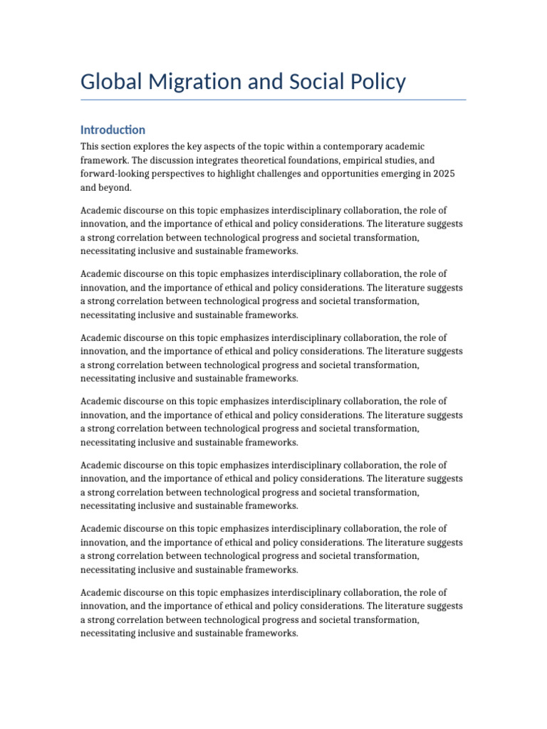 Global Migration: Policy and Innovation Insights | PDF | Sustainability ...
