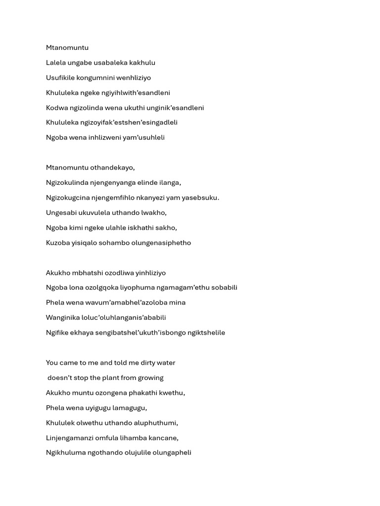 Uhambo Lothando: Imiyalezo Yothando | PDF
