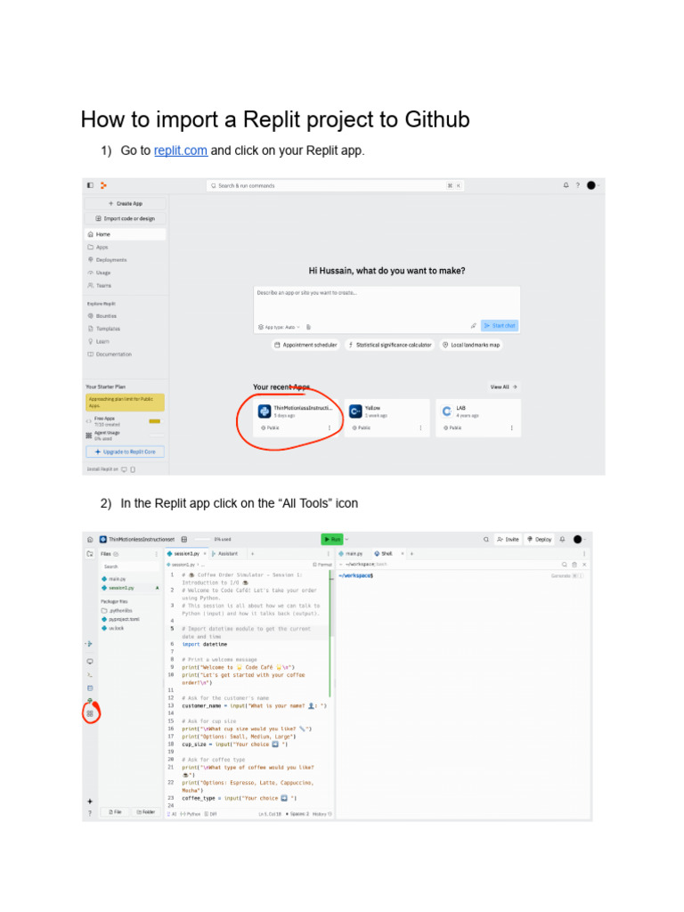 Import Replit Project to GitHub Guide | PDF