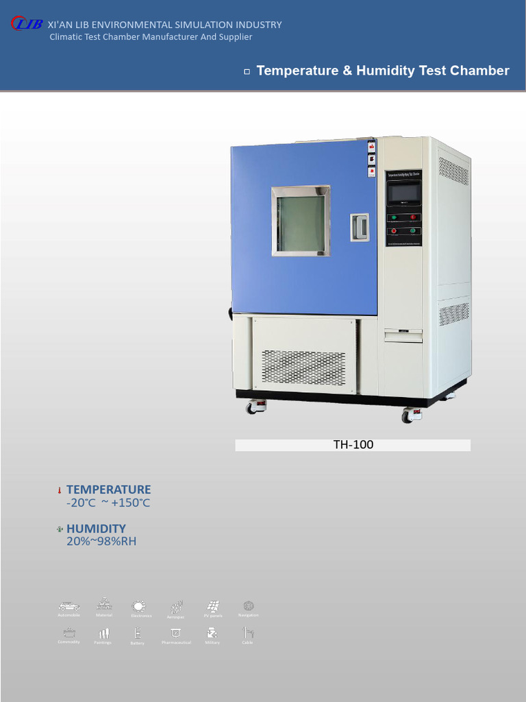 Temperature & Humidity Test Chamber | PDF | Humidity | Mechanical ...