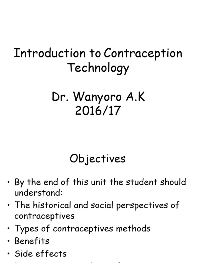 Introduction To Contraception 2016 | PDF | Birth Control | Methods Of ...