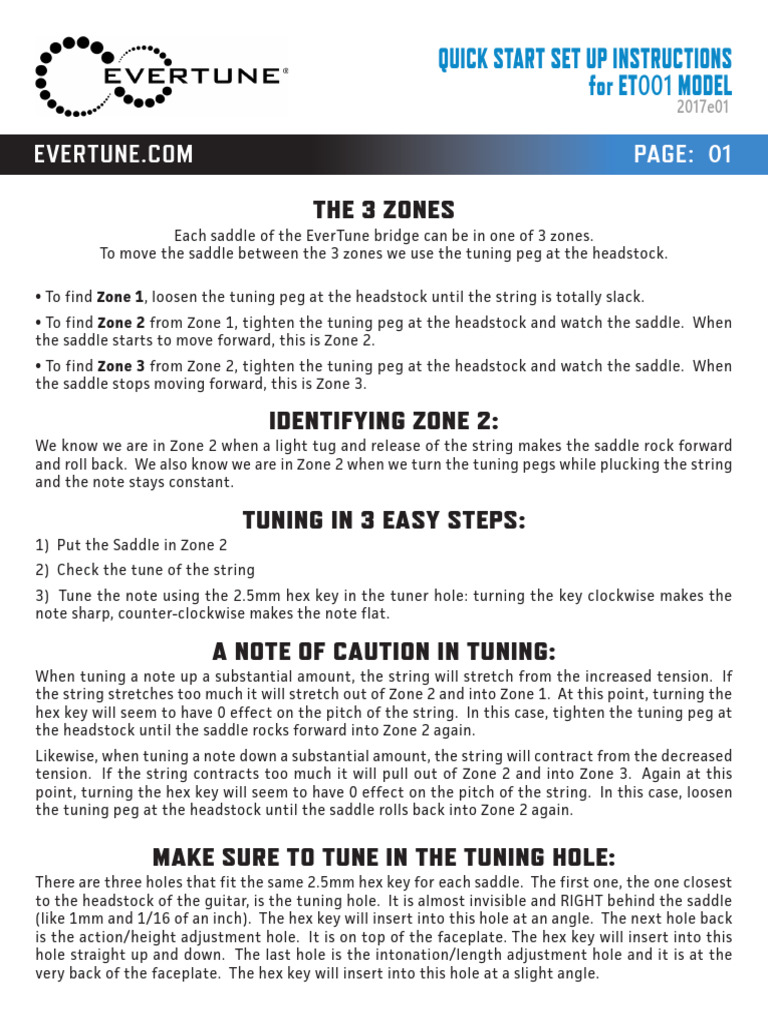 Evertune Bridge Tuning Guide | PDF | Guitars | Musical Instruments