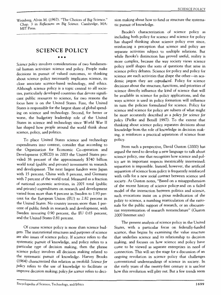 Science Policy | PDF