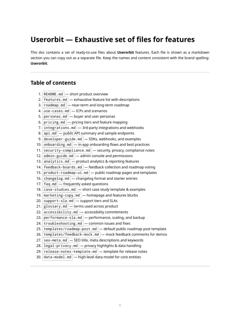 Userorbit - Exhaustive Feature Files | PDF | Analytics | Information ...