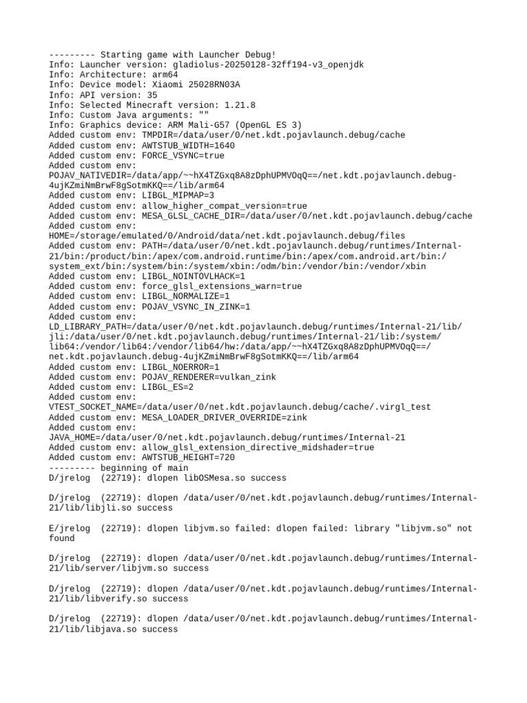 Minecraft Launcher Debug Log Analysis | PDF | Java (Programming ...