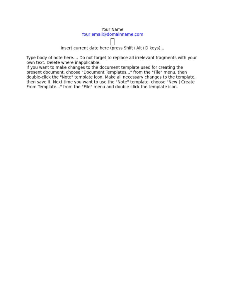 Note Template Instructions | PDF