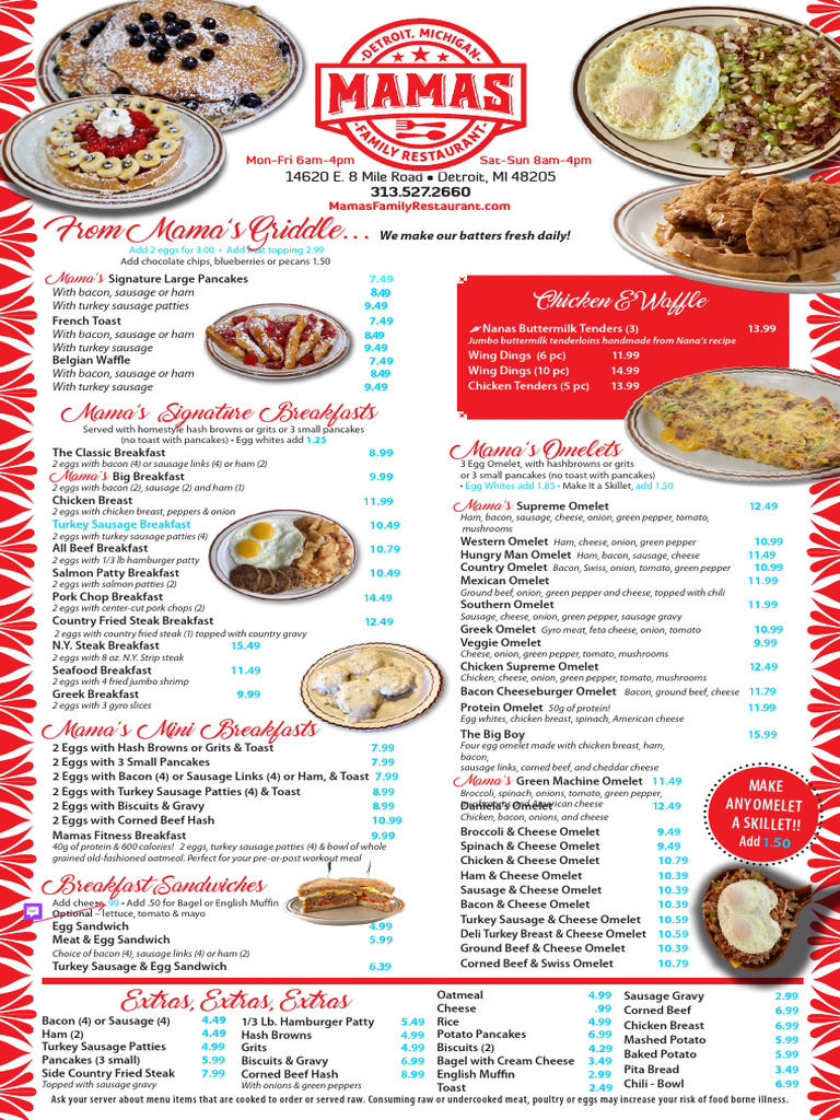 New Menu Pricing 11-24-24 | PDF | Hamburgers | Pancake