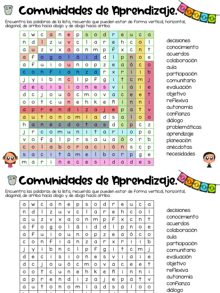 Sopa de Letras: Comunidades de Aprendizaje | PDF | Aprendizaje | Teoría ...
