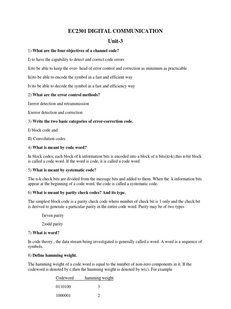 Digital Communication Channel Coding Guide | PDF | Error Detection And ...