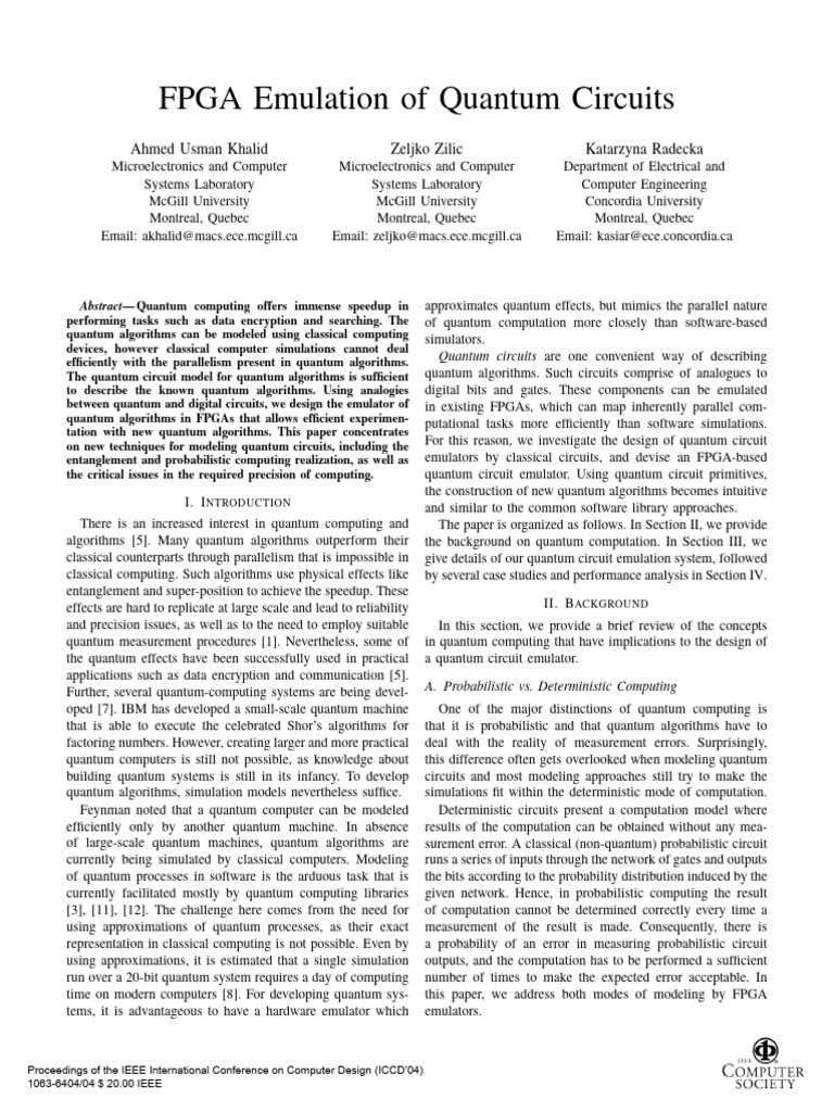 FPGA-Based Quantum Circuit Emulator | PDF | Quantum Computing ...