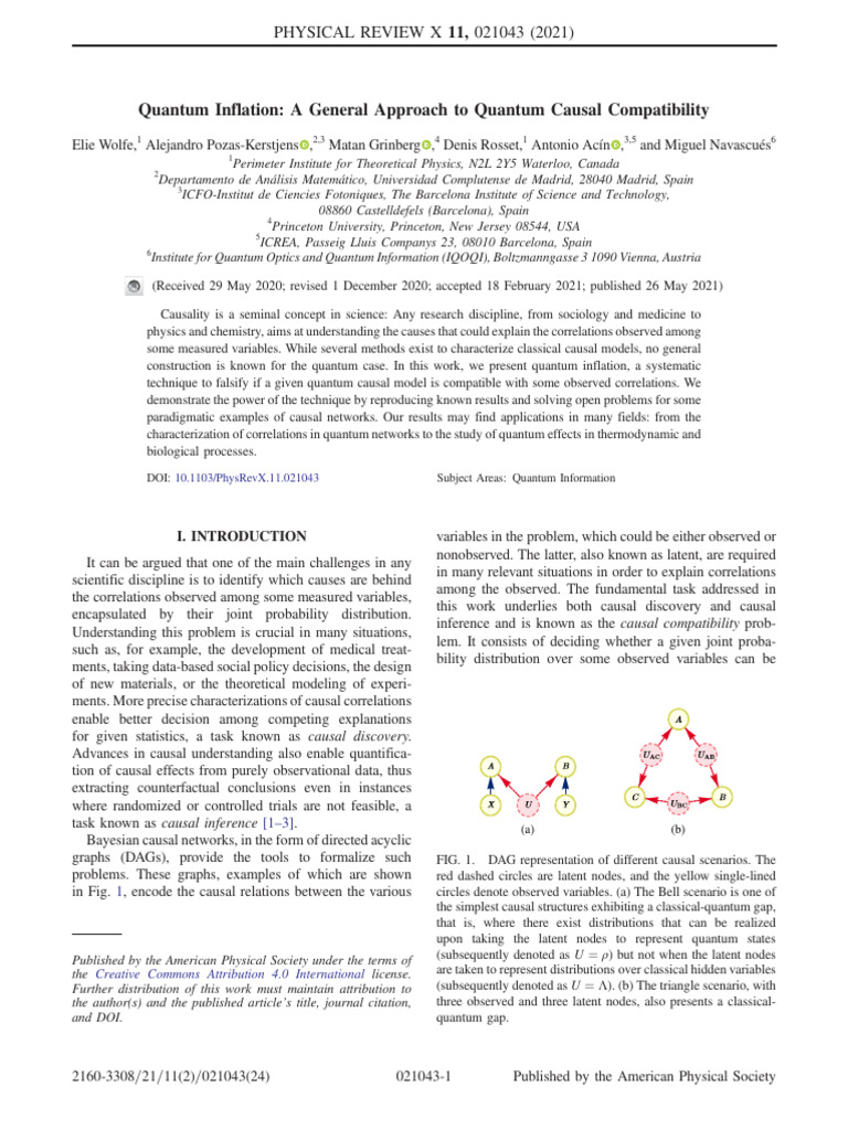 PhysRevX 11 021043 | PDF | Bayesian Network | Causality