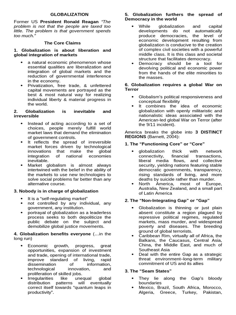 Understanding Globalization Dynamics | PDF | Globalization | Economic ...