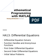 Mathematical Programming With MATLAB: Click To Edit Master Subtitle Style