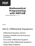 Mathematical Programming With MATLAB: Click To Edit Master Subtitle Style