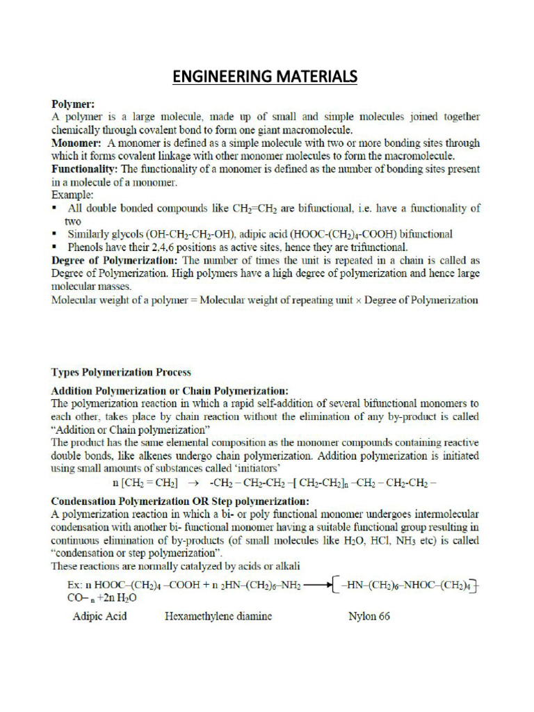 Polymers-Notes 2019 | PDF