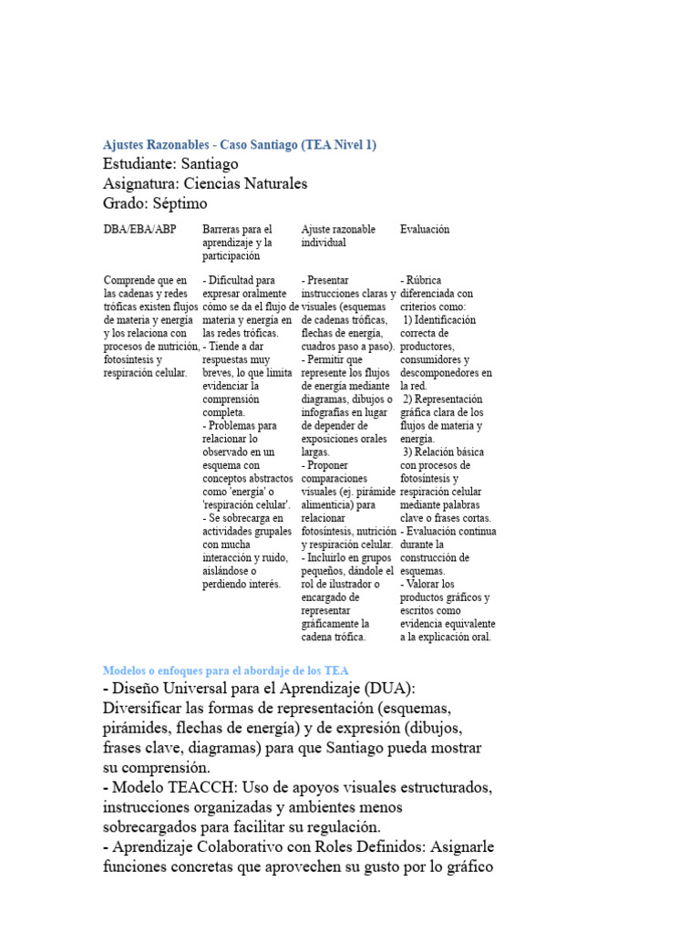 Ajustes Razonables Santiago | PDF | Red alimentaria | Aprendizaje