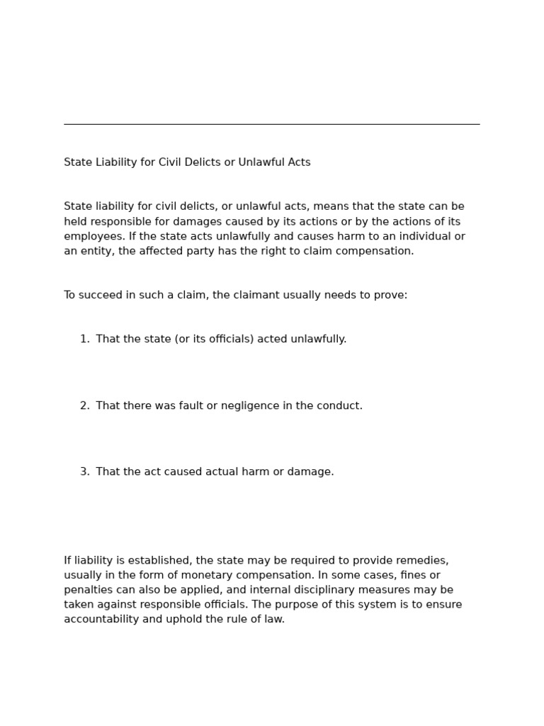State Liability for Unlawful Acts | PDF