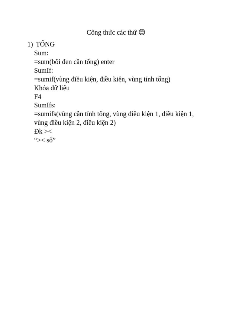 Công TH C Các TH 12 | PDF