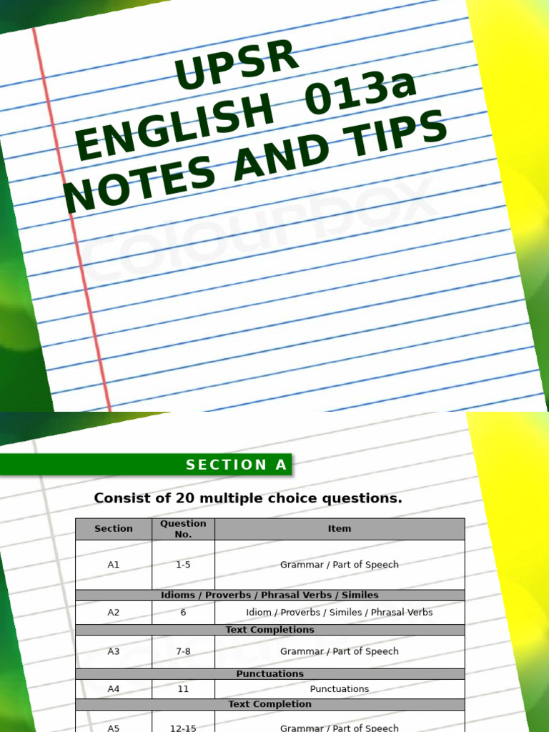 Notes & Tips 013 (A) | PDF | Subject (Grammar) | Adjective