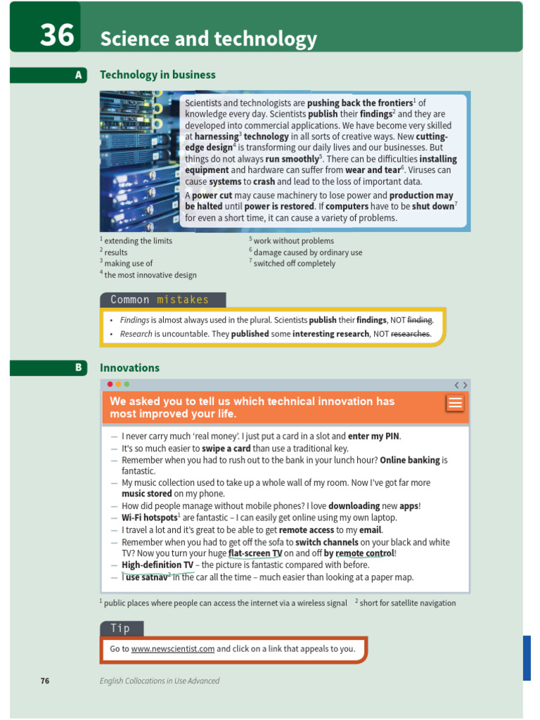 Advanced English Collocations Guide | PDF | Computing | Information And ...