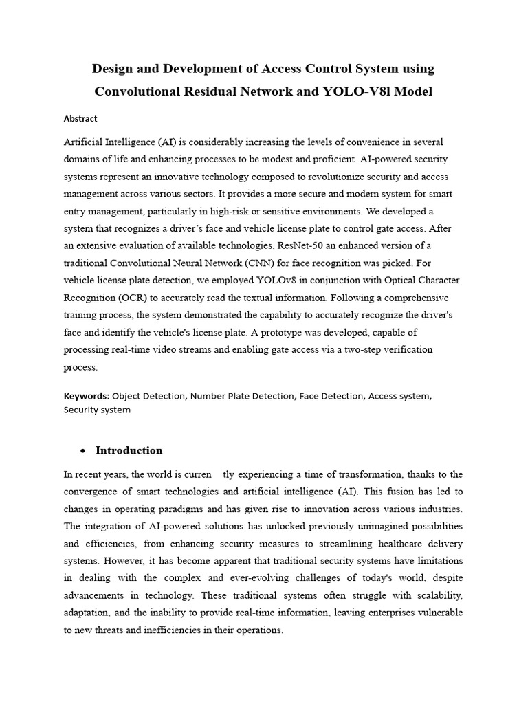 AI-Powered Access Control System Design | PDF | Computer Security ...