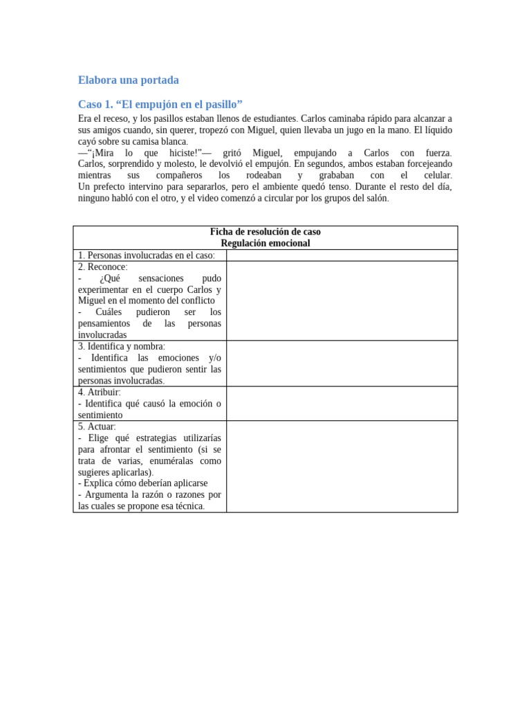 Resolución de conflictos emocionales escolares | PDF | Las emociones ...