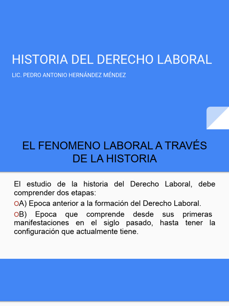Evolución del Derecho Laboral en Historia | PDF
