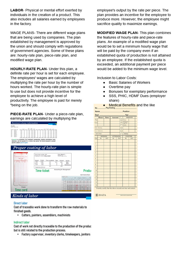 Understanding Wage Plans and Labor Costs | PDF