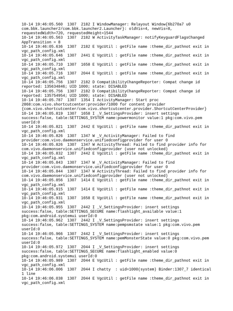 Android Log Errors and Warnings Analysis | PDF | Computing | Computer ...