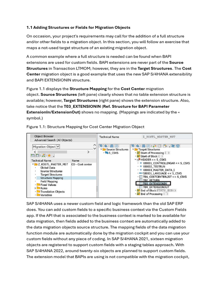 Adding Structures or Fields For Migration Objects in SAP | PDF ...