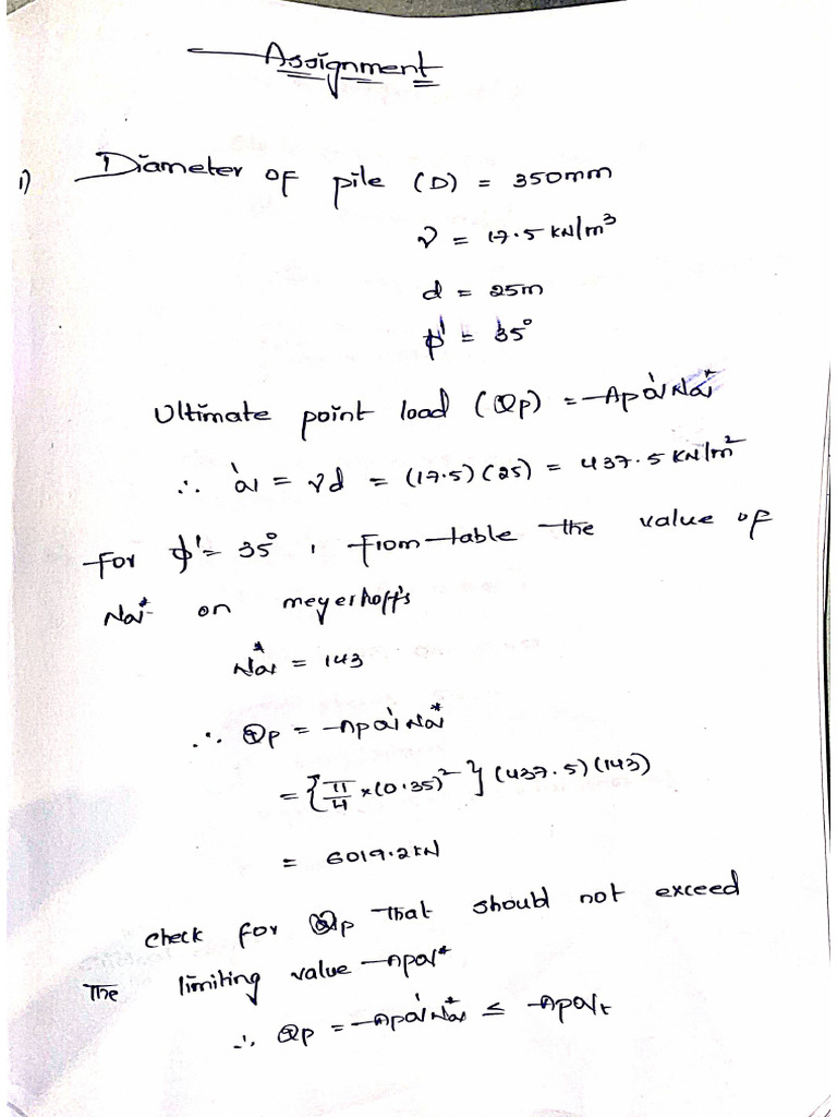Foundation Engineering Assignment 3 | PDF