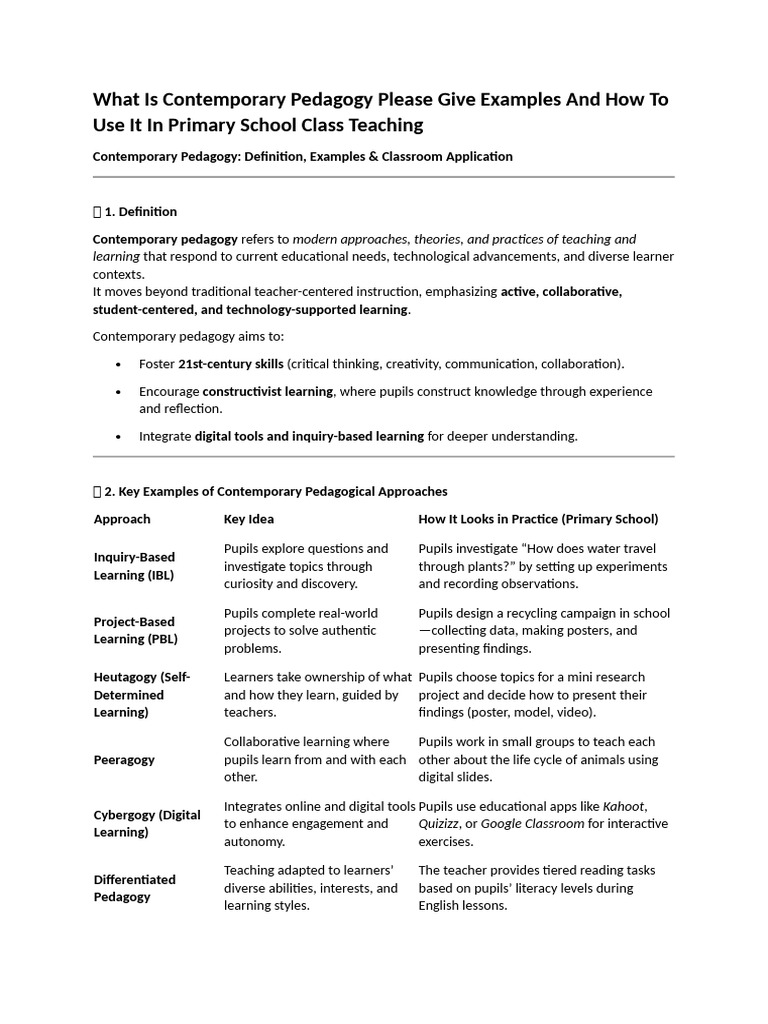 Understanding Contemporary Pedagogy | PDF | Pedagogy | Learning