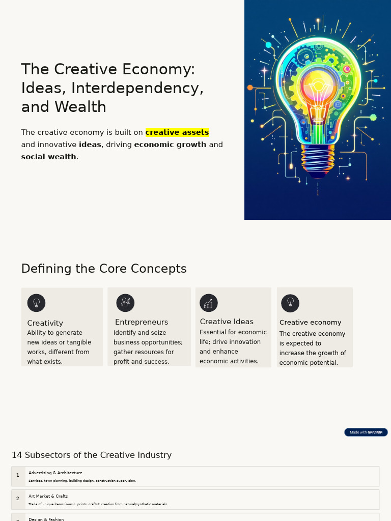 The Creative Economy Ideas Interdependency and Wealth | PDF | Indonesia ...