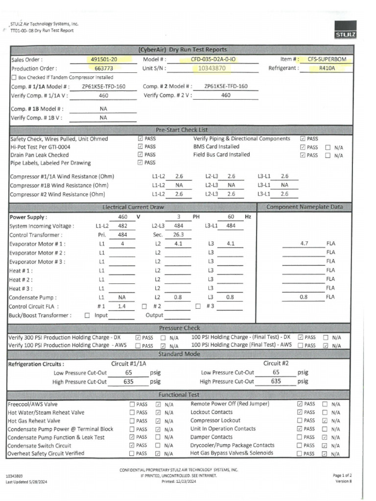 Pages From CRAC-3 - Factory Test Report1 | PDF