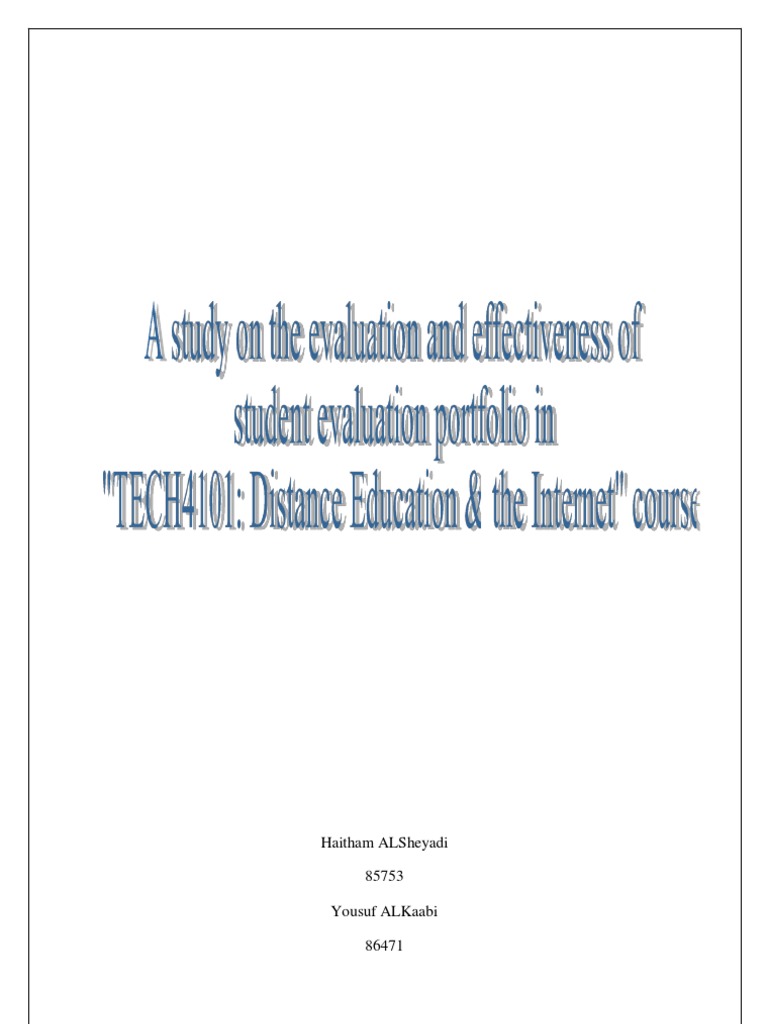E-Portfolio Effectiveness in Distance Learning | PDF | Educational ...