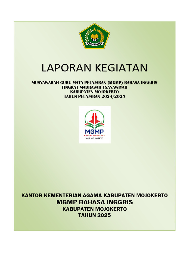 Laporan Kegiatan MGMP Bing Tapel 2024-2025 | PDF