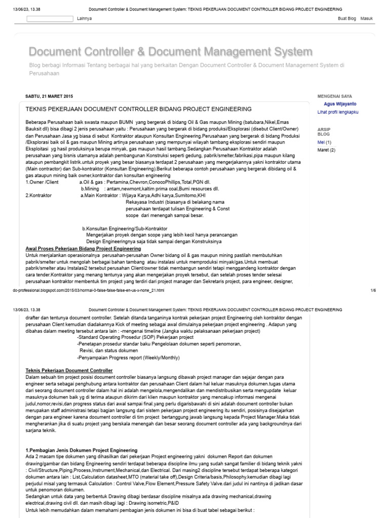 Tugas dan Peran Document Controller | PDF