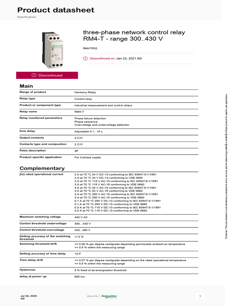 RM4-T Three-Phase Control Relay Guide | PDF | Relay | Electrical Equipment