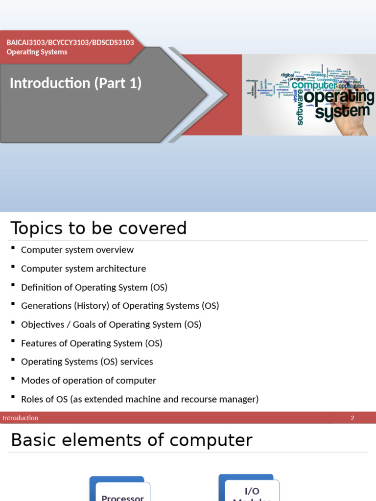 1 Introduction Part 1-1 | PDF | Operating System | Computer Data Storage