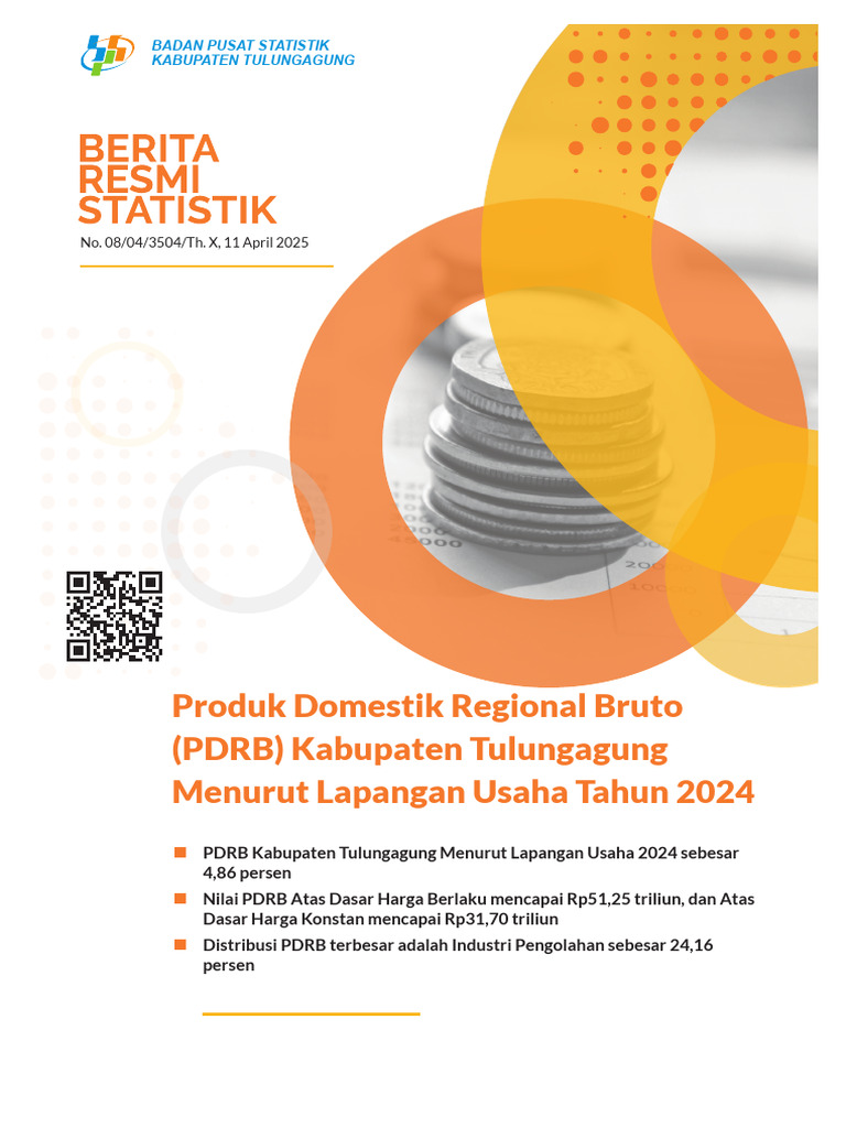 Produk Domestik Regional Bruto PDRB Kabupaten Tulungagung Menurut ...
