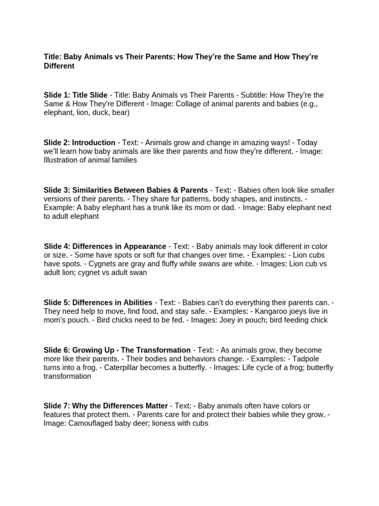 Baby Animals Vs Parents | PDF | Zoology, image size:768x1024