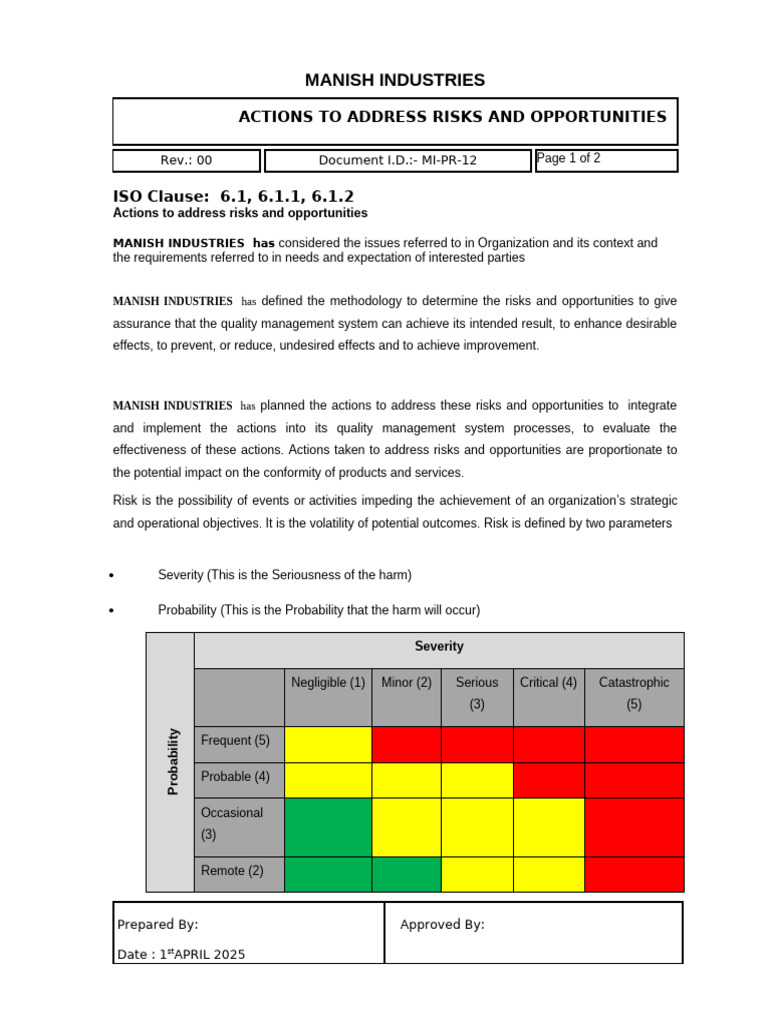 09 - MI PR 12 Risk | PDF | Risk | Risk Assessment