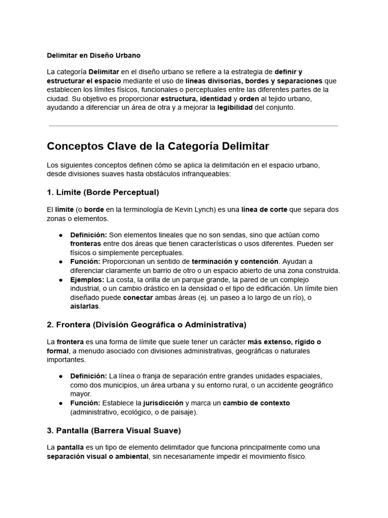 Estrategias de Delimitación Urbana | PDF | Diseño urbano | Diseño
