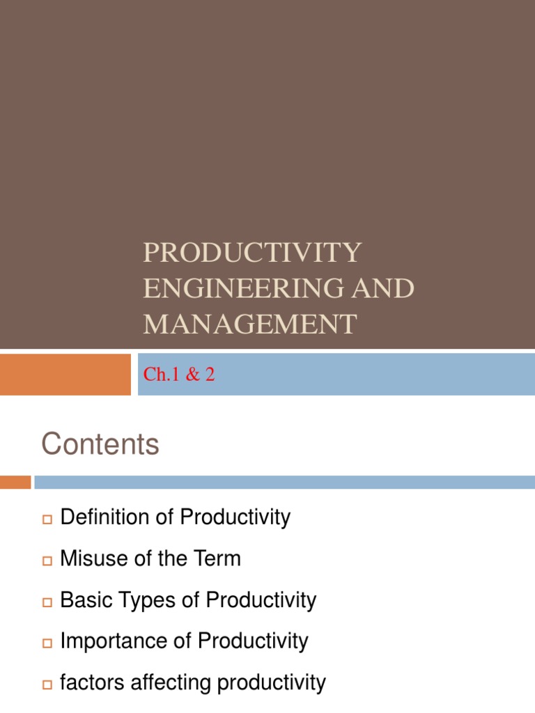 Understanding Productivity in Management | PDF | Factors Of Production ...