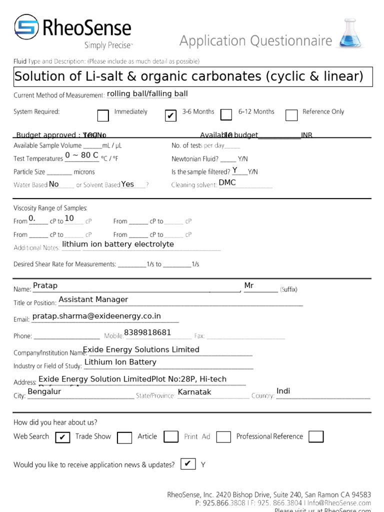Application Questionnaire Fill-In | PDF