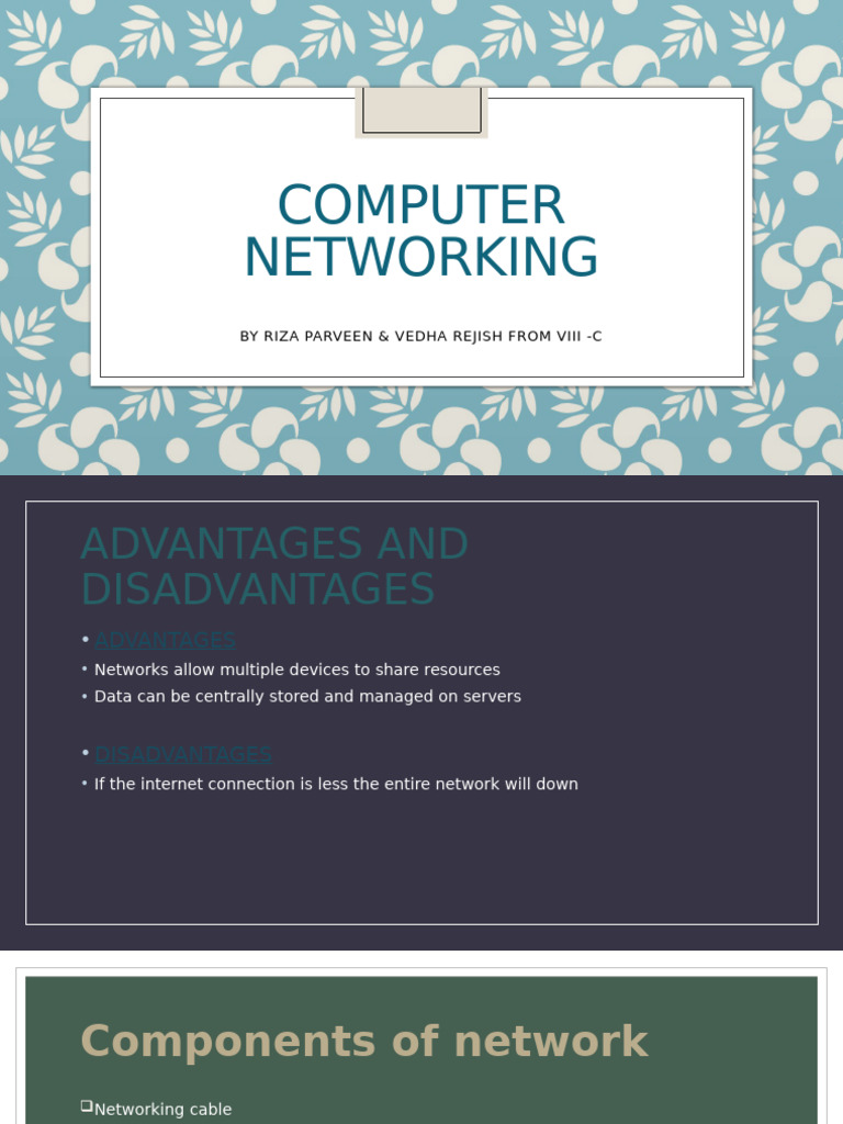 Computer Networking: Pros, Cons, and Components | PDF