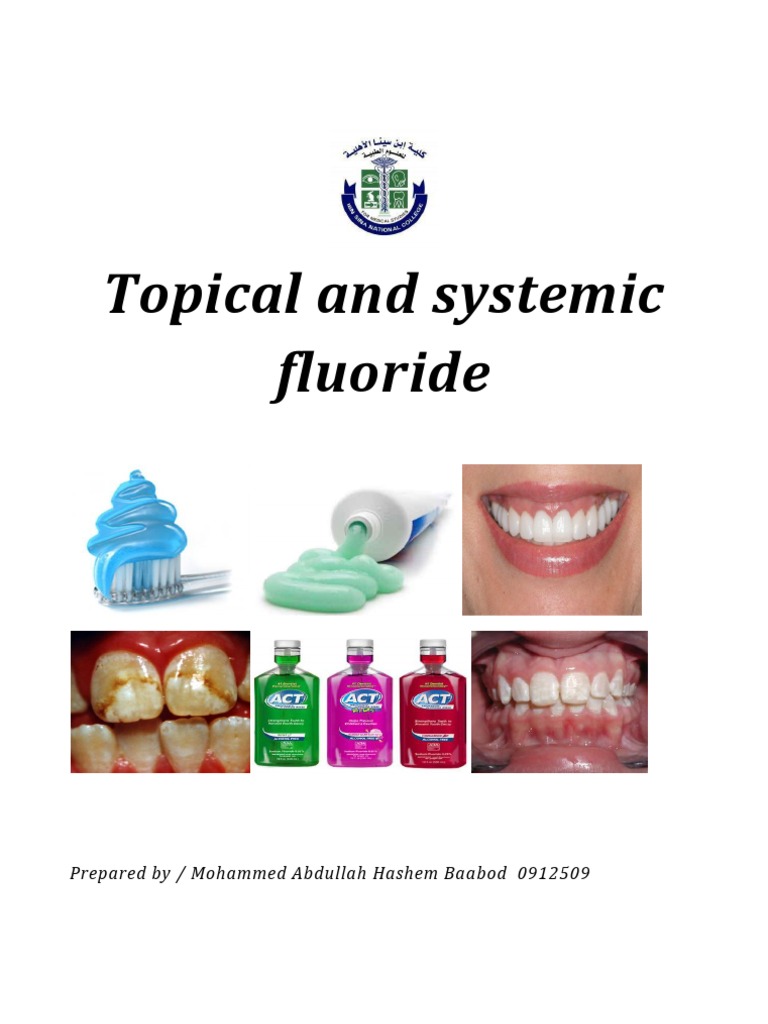 Topical and Systemic Fluoride PDF Tooth Enamel Fluoride