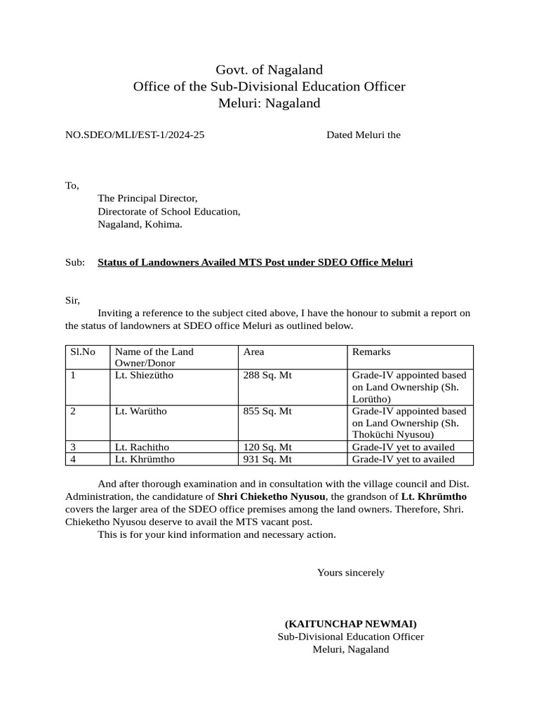 MTS Post Status Report for Landowners | PDF